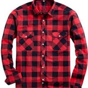 Alimens & Gentle Men's Button Down Regular Fit Long Sleeve Plaid Flannel Casual